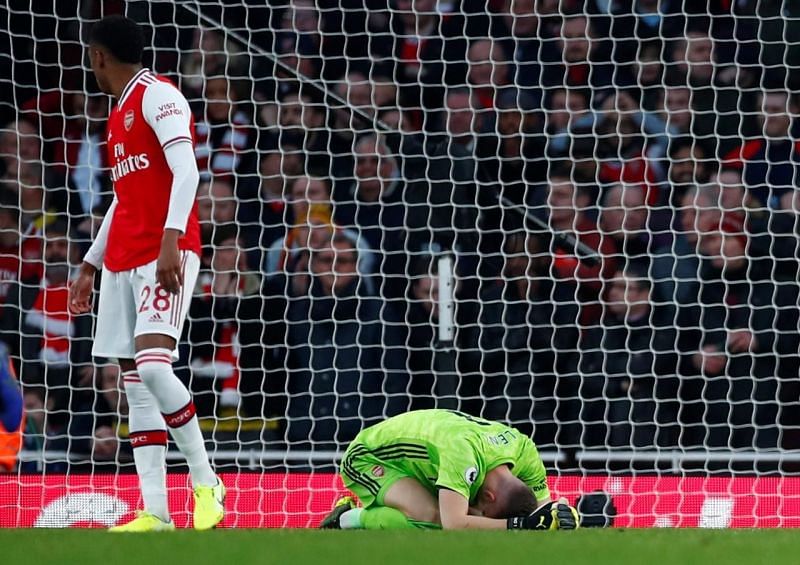 Leno was at fault for Jorginho's goal - while Abraham scored through his legs with the winner